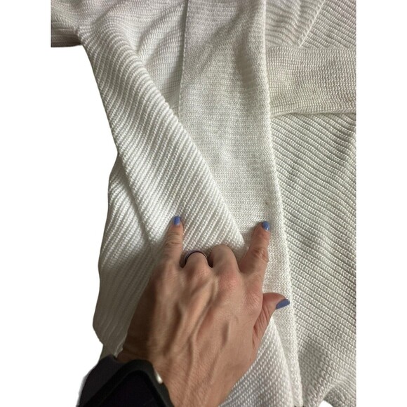 Vince Women's Size Small Weave Knit Shawl Collar Open Cardigan Sweater White M11 - Picture 5 of 11